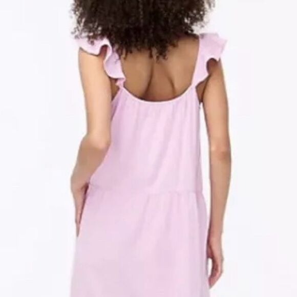 NWT J. Crew Ruffle Strap Gauze Tiered Long Summer Maxi Dress Lilac Size XL NEW - Picture 7 of 12